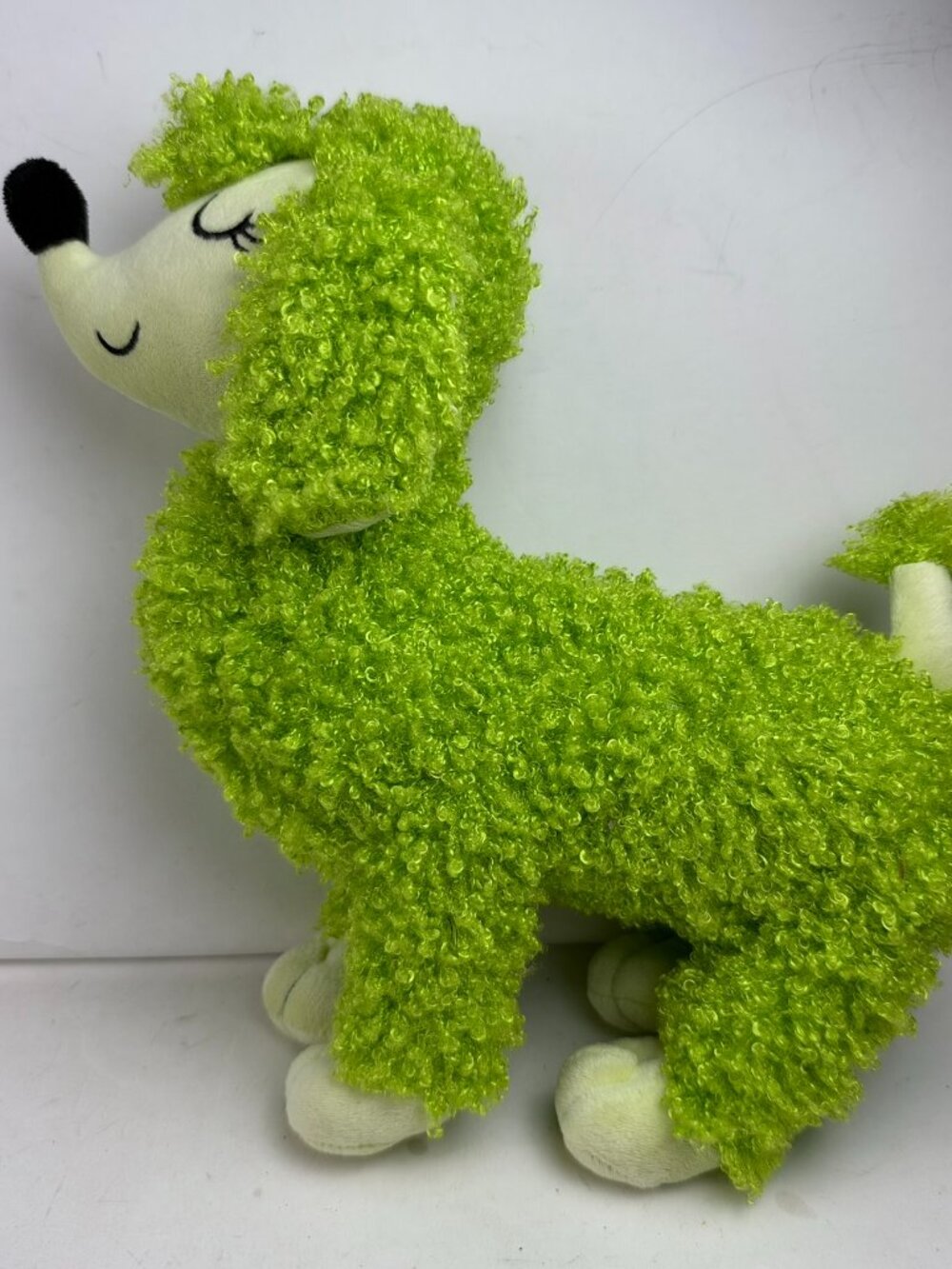 Kellytoy Green Poodle Plush 11" Stuffed Dog Curly Boucle Fur Puppy Soft Toy HTF
